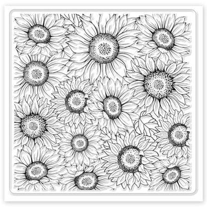 CHGCRAFT Polymer Clay Texture Sheet Sunflower Silicone Texture Stamp Polymer Clay Modeling Pattern Pad for Jewelry Earring Making DIY Craft, 5.5x5.5inch - style: Sunflowers