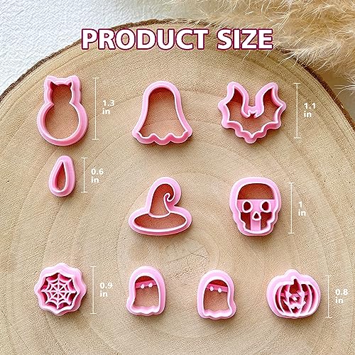 KEOKER Halloween Clay Cutters, Clay cutters for Halloween Earrings Making, 10 Shapes Halloween Clay Earrings Cutters, Halloween Polymer Clay Cutters (Earrings Clay Cutters 1) - color: Earrings Clay Cutters 1