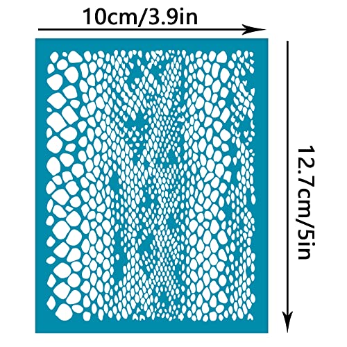 OLYCRAFT 4x5Inch Snakeskin Silk Screen Stencil for Polymer Clay Snake Print Animal Print Mesh Transfer for Polymer Clay Earrings Jewelry Making - color: Snakeskin Pattern