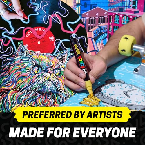 POSCA Canvas Paint by Number Kit, Swamp & Slither - 8 Acrylic Markers with 2 Pre-Drawn Canvases - Gift Set for Artists, Adults and Kids - color: Swamp & Slither