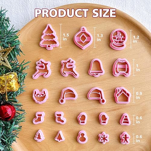 KEOKER Christmas Clay Cutters, Christmas Clay Cutters for Jewelry Making, 21 Shapes Christmas Clay Earrings Cutters, Christmas Polymer Clay Cutters (All) - color: ALL