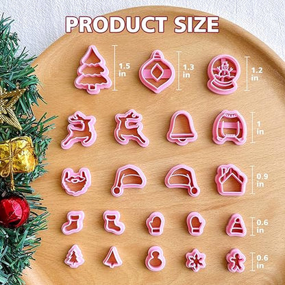 KEOKER Christmas Clay Cutters, Christmas Clay Cutters for Jewelry Making, 21 Shapes Christmas Clay Earrings Cutters, Christmas Polymer Clay Cutters (All) - color: ALL
