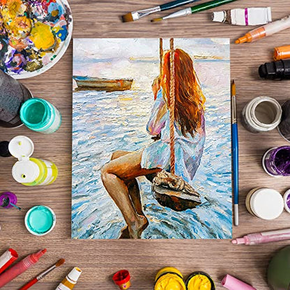 FIXSMITH Stretched Canvas for Painting- 8x10 Inch,Bulk Pack of 8,Primed,100% Cotton,5/8 Inch Profile of Super Value Pack for Acrylics,Oils & Other Painting Media - size: 8"x10"