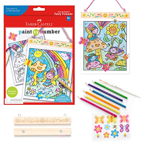 Faber-Castell Paint by Number Fairy Friends Pets - Kids Watercolor Fairies Toys for Ages 6-8+ - style: Fairy Friends