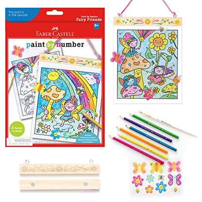 Faber-Castell Paint by Number Fairy Friends Pets - Kids Watercolor Fairies Toys for Ages 6-8+ - style: Fairy Friends