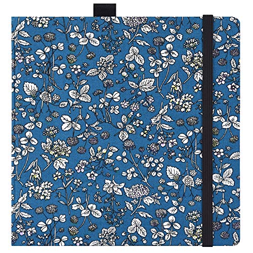 Mifuner Square 8.2x 8.2 165gsm Colored pencil paint Journal Hardbound 128pgs（64 Sheets Front Back Cold Pressed） Travel for Colored Pencil Sketch Doodles Handmade Cloth Cover Notebook White Flower - color: L-white flower