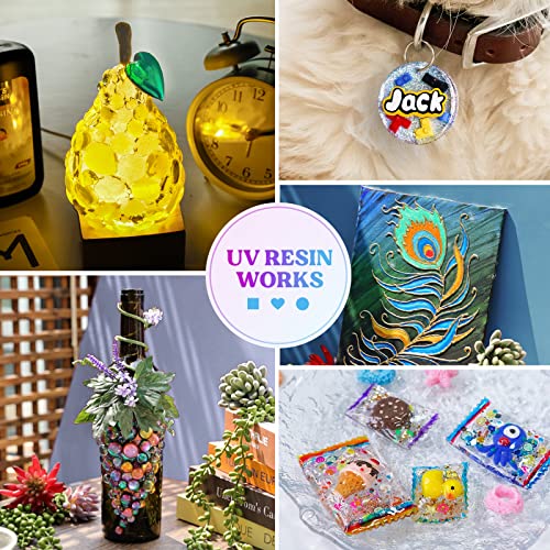 Bundle Set of LET'S RESIN Upgraded 1,000g Crystal Clear UV Resin and 200g High Viscosity Crystal UV Resin