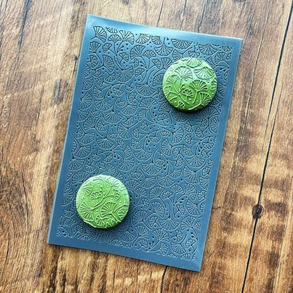 Ginkgo Leaves Polymer Clay Texture Mat -Autumn Leaves Texture Sheet for Polymer Clay Jewelry Making, Earring Charms, DIY Craft Supplies - style: ginkgo leaves