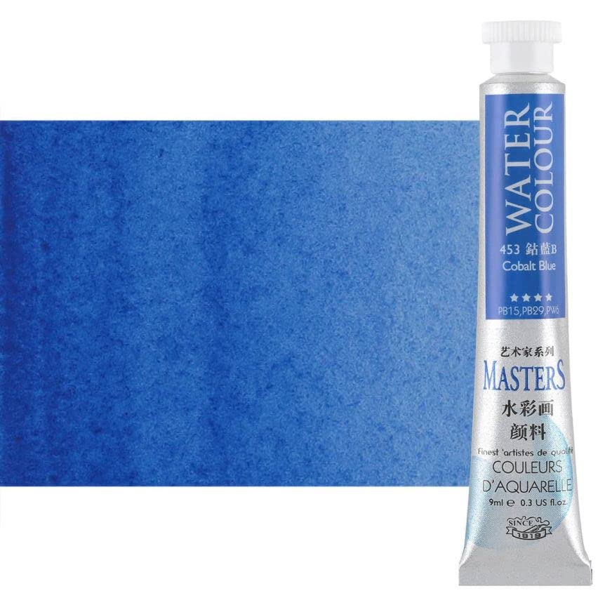 Marie's Masters Quality Watercolor Paint - Cobalt Blue, 9 mL - Concentrated Color, Pure Pigments, High Lightfastness Ratings - color: Cobalt Blue