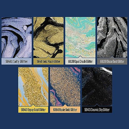 FolkArt Drizzle Disco Dust Glitter Pre-Mixed Fluid Acrylic Pouring Paint, 9 fl oz Premium Paint Perfect for Indoor & Outdoor Arts and Crafts Projects, 61839
