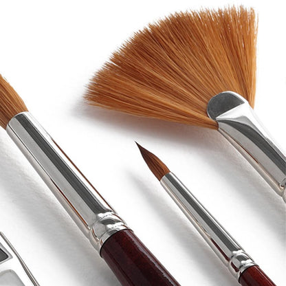 Creative Mark Mimik Kolinsky Watercolor Brush - # 6 Fan - Long Handle Synthetic Paint Brush - Handmade in Germany - Synthetic Sable Paint Brushes for Professional Artists - Animal-Friendly - size: 6