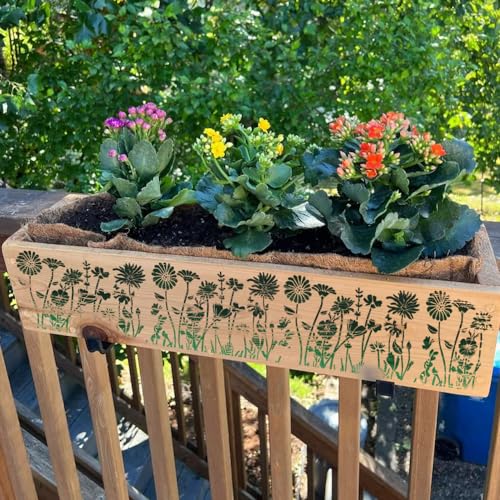 DLY LIFESTYLE Large Wildflower Stencil for Painting (15x12 Inches) - Stencils for Crafts Reusable for Canvas, Fences, Fabric, Furniture - DIY Wall Stencils for Painting Large Pattern - style: Wildflower 12x15 Inch