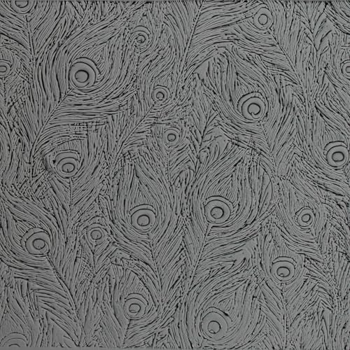 Peacock Feathers Clay Texture Roller 4" for Polymer Clay - color: Peacock Feathers Roller