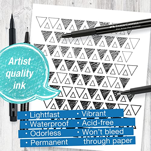 Faber-Castell Pitt Artist Pens Essential Set - 4 Black Markers, Variety of Nibs - style: Essential Art (Black)