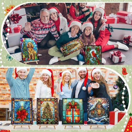 Zhanmai 72 Pcs 12 Sets Sip and Paint Kit Pre Drawn Canvas for Painting 8" x 10" Paint Party Canvas Painting Pre Printed Canvases for Party Favor DIY Virtual Adult's Date Night(Holiday Deer) - style: Holiday Deer