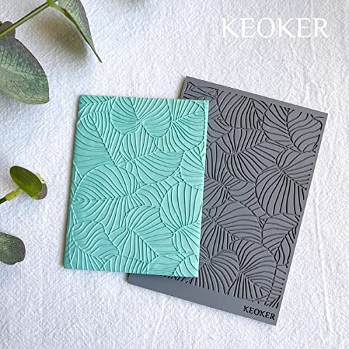 Keoker Polymer Clay Texture Sheets, Clay Texture Mat for Making Earrings Jewerly, Polymer Clay Earrings Tools (Leaf A) - color: Leaf A