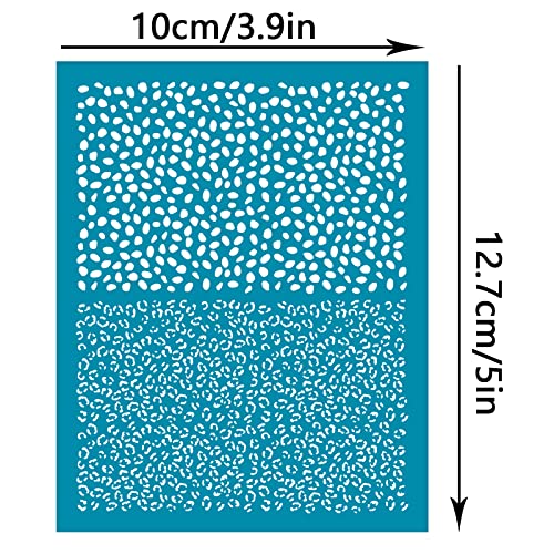 OLYCRAFT 4x5 Inch Layered Leopard Clay Stencil Animal Silk Screen for Polymer Clay Non-Adhesive Silk Screen Printing Stencils Mesh Transfer Stencils for Polymer Clays Earrings Jewelry Making - color: Leopard Print - Double Layer