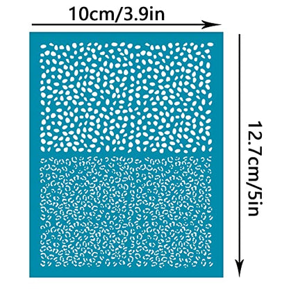 OLYCRAFT 4x5 Inch Layered Leopard Clay Stencil Animal Silk Screen for Polymer Clay Non-Adhesive Silk Screen Printing Stencils Mesh Transfer Stencils for Polymer Clays Earrings Jewelry Making - color: Leopard Print - Double Layer
