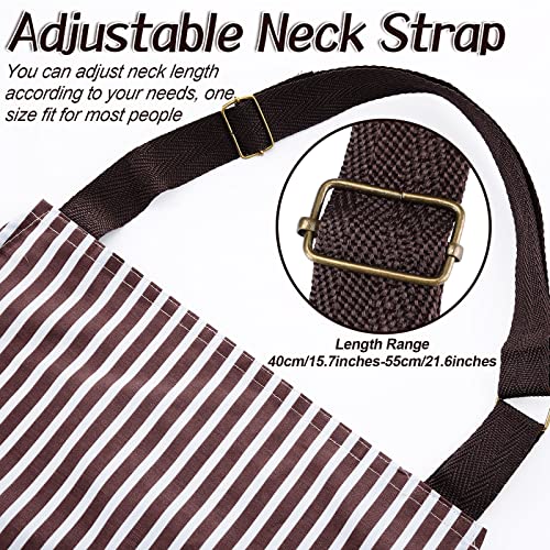 SATINIOR 3 Pieces Waterproof Bib Apron with 2 Pockets Adjustable Cooking Kitchen Apron for Women Men Chef BBQ Baking Cleaning - color: Black, Coffee and Grey