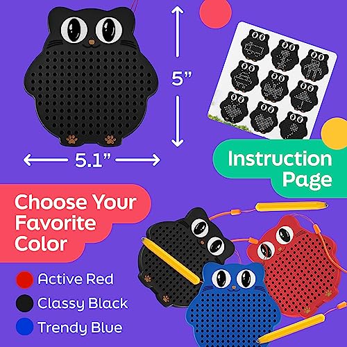 AYNAT FUN Magnetic Drawing Board for Kids & Toddlers with Beads and Magnet Stylus Pen - Magnetic Travel Toy for Airplane & Car Ride Activities for Kids - color: Black