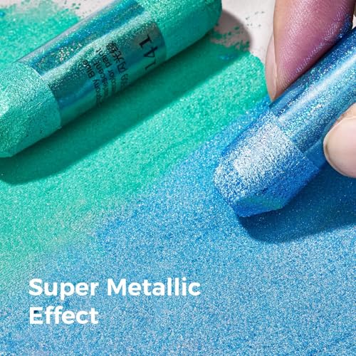 LIGHTWISH Handmade Metallic Soft Pastel Set 24 Colors,Super Soft & Blendable Chalk Pastel Sticks for Drawing Painting Blending