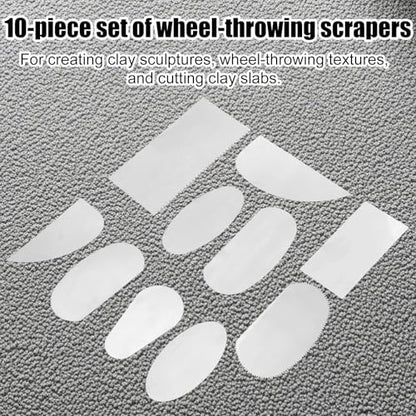 10pcs Stainless Steel Clay Scraper Set, Serrated & Smooth Pottery Ribs Ceramic Sculpting Crafts Tools Kit for Texturing Modeling Clay Sculpture Professional & Hobbyist Artists