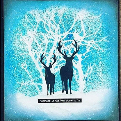 The Crafter’s Workshop - Reusable Birch Tree Stencil for Painting and Crafts – Elegant Reversed Branches Pattern for Wood, Canvas, and Journals – 2 Pk, 6" x 6" – Birch Trees/Reversed Branches - style: Birch Trees / Reversed Branches