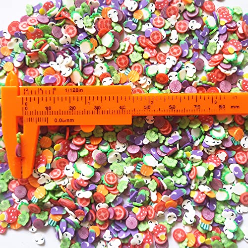 40g Mini Nail Art Fimo Slices Adults Nails Slices Art Design Supplies DIY Craft (Vegetables) - color: Vegetables