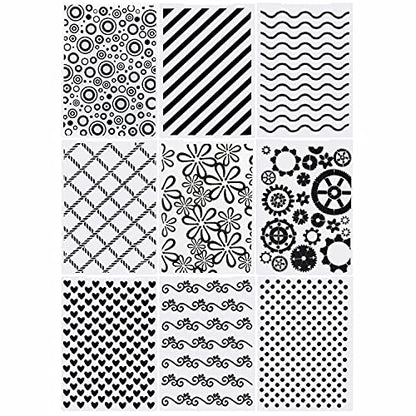 9 Plastic Embossed Folders - DIY Craft Template for Photo Album, Scrapbook & Card Making Supplies (Classic Style) - color: Classic