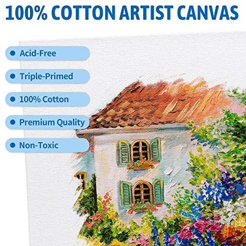 FIXSMITH Canvas Boards for Painting 11x14 Inch, Super Value 12 Pack White Blank Canvas Panels, 100% Cotton Primed, Painting Art Supplies for Professionals, Hobby Painters, Students & Kids - size: 11"×14"