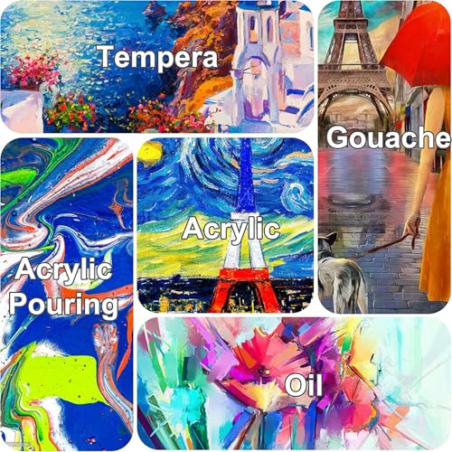 Large Canvases for Painting 20x20 Inch 2-Pack, 12.3 oz Triple Primed Acid-Free 100% Cotton Stretched Canvas, Blank Large Canvas for Oil Paint Acrylics Pouring & Wet Art Media - size: 20"x20"(2-Pack), style: Studio