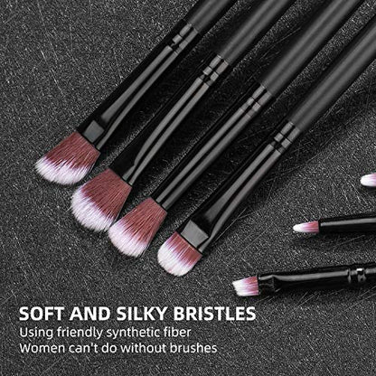 Makeup Brushes BS-MALL Premium Synthetic Foundation Powder Concealers Eye Shadows Makeup 14 Pcs Brush Set, Rose Golden, with Case (Black) - color: Black