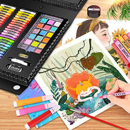 Caliart Art Supplies, 238 Pack Deluxe Art Set for Adults Artists | Painting Coloring Drawing Kit