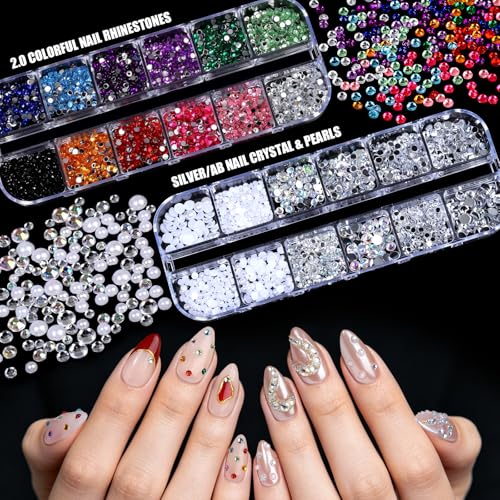 Teenitor Acrylic Nail Kit With Chrome Powder, Almond Tips, Art Brushes, Charms, 3D Gel, Tools, Stand - Beginner Set