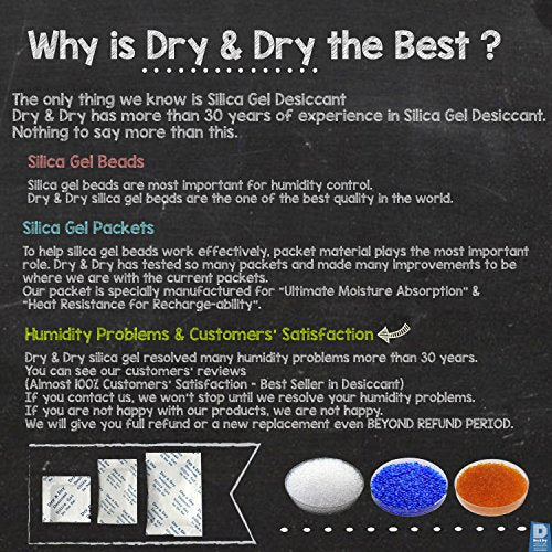 Dry & Dry 5 Gram [60 Packets] Orange Indicating Silica Gel Packets Desiccants Silica Packets - Rechargeable Moisture Absorbers for Food Storage, Electronics, 3D Filament & Safes - size: 5 Gram