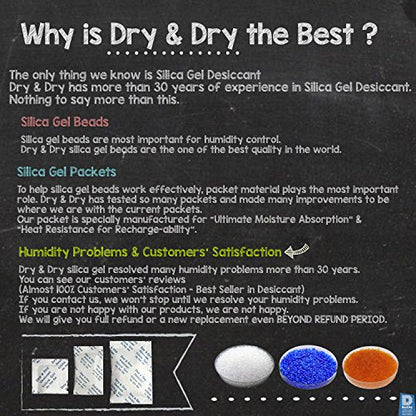 Dry & Dry 5 Gram [60 Packets] Orange Indicating Silica Gel Packets Desiccants Silica Packets - Rechargeable Moisture Absorbers for Food Storage, Electronics, 3D Filament & Safes - size: 5 Gram
