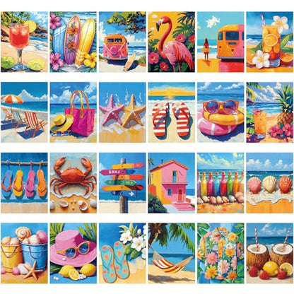 Sherr 24 Pcs Pre Drawn Canvas for Painting Adult Pre Printed Canvas Bulk Sip and Paint Kit Stretched Panels Paint Set for Theme Valentine Painting Night Party Favor(Hawaii,8 x 10 Inch) - size: 8 x 10 Inch, style: Hawaii