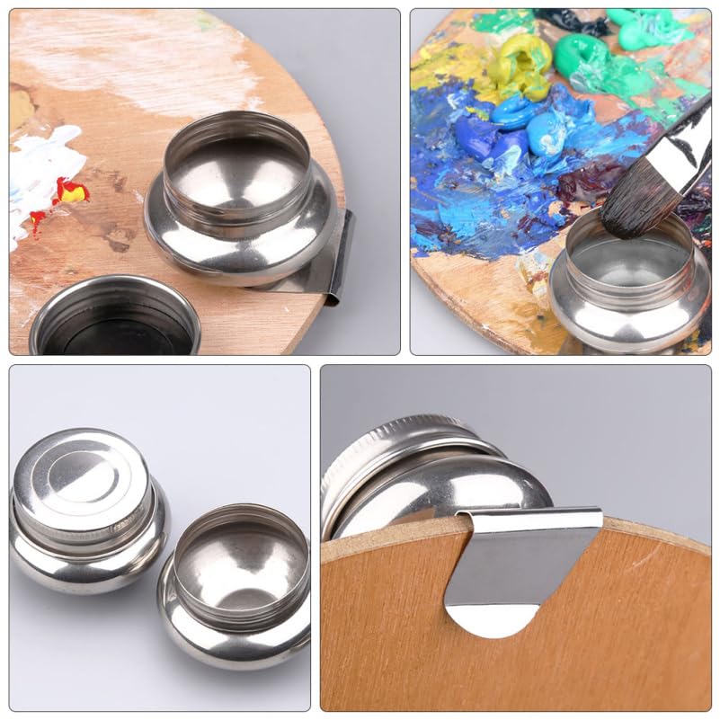 Painting Brush Washing Pot with Removable Lid 2.16X2.16X1.57In Compact Oil Paint Mixing Cup for Portable Brush Cleaner Art Class and Home Use