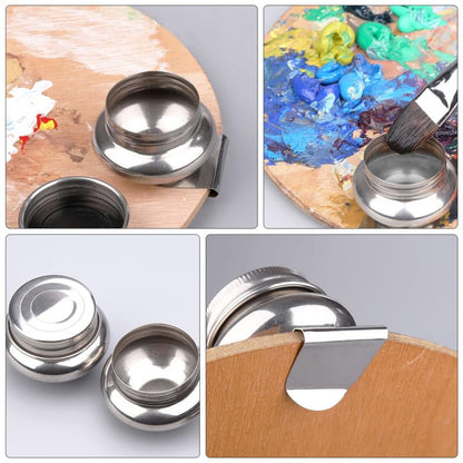 Painting Brush Washing Pot with Removable Lid 2.16X2.16X1.57In Compact Oil Paint Mixing Cup for Portable Brush Cleaner Art Class and Home Use