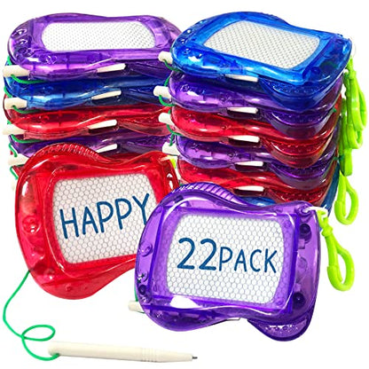 22 Pack Mini Magnetic Drawing Board(6 Colors), Kids Party Favors Backpack Keychain Doodle Drawing Boards, Erasable Sketch and Board Writing Pad for Boys Girls Classroom Supplies Goodie Bag Fillers - style: 22pcs