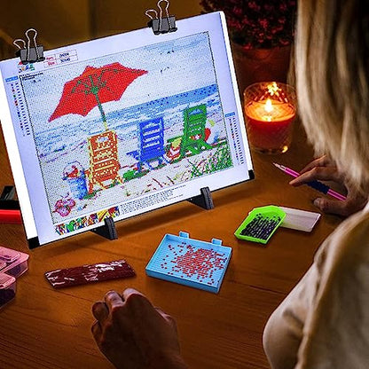 A3 LED Light Pad for Diamond Painting,Ratukall Diamond Art Light Board Kit,Adjustable Brightness Light Box for Tracing with Diamond Painting Accessories and Tools Includes Storage Case, Pens,Stand - style: 02-A3 Light Pad Kit