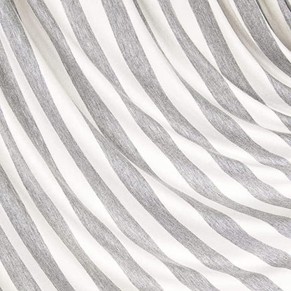 FabricLA Rayon Spandex Jersey Knit Fabric 1" Stripes - 58/60" Inches (150 CM) Wide by The Yard - 4 Way Stretch Fabric - Light to Medium Fabric 220 GSM - (Cream, Grey) - 2 Yards - color: Cream, Grey, size: 2 Yard Pre Cut