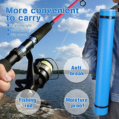 DEWEL Document Tube,Plastic Expanding Poster/Art/Document Storage Tube 24.5 to 40 inches Adjustable with Carrying Strap Waterproof and Light-Resistance Telescoping Carrying Case (Blue-Large Size) - color: Blue (Round), size: Large