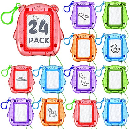 Outus 24 Pcs Mini Magnetic Drawing Boards Goodie Bags Stuffers for Kids Backpack Keychain Clip Drawing Board Erasable Sketch and Painting Pad for Classroom Rewards Party Favors (Bear) - style: Bear