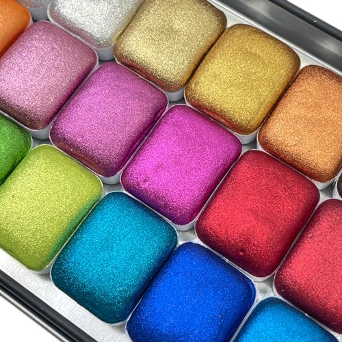 IUILE Handmade Watercolor Paints - Christmas Quarter Pan Set (21 colors) - color: Christmas