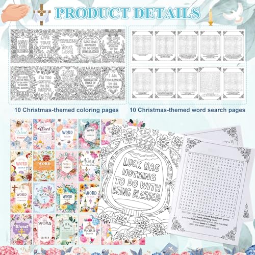 Liliful Flower Coloring Book Bulk for Adult Kids DIY Art Stress Relief Drawing Book with Patterns for Adults, Party Favors, Goodie Bag Filler and Holiday Gifts(Biblical Style) - style: Biblical Style