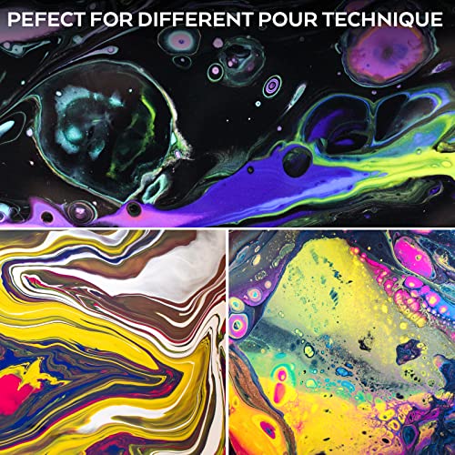 Nicpro Gold Metallic Acrylic Pour Paint, 33.8 Ounce Pre-Mixed Pouring Paint Supplies with Silicone Pour Oil & Gloves for Canvas, Rock, Wood Cell Creation Flow DIY Art Painting, Ready to Pour - color: 33.8oz-gold