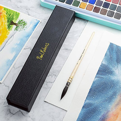 Paul Rubens Professional Watercolor Paint Brush, Size 4 Wash/Mop Round Squirrel Hair Paint Brush for Art Painting, Fine Detailing, Acrylic, Gouache, Oil - size: Size 4