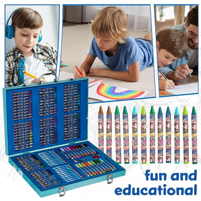 Hot Wheels Colored Pencils Art Supplies 130 pcs Drawing Kit School Supplies Painting Girls Drawing Pencils Art Kit Travel Case with Crayons Arts and Crafts for Kids 4-12
