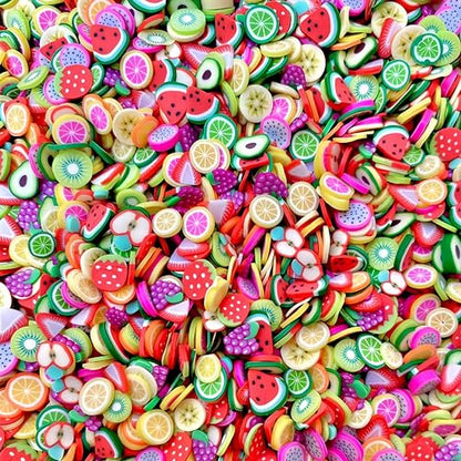 4000Pcs 3D Fruit Nail Art Slices 3D Clay Fruit Nail Rhinestones Kawaii Cartoon Grapes Watermelon Lemon Orange Nail Jewelry Strawberry Nail Gems Nail Supplies for Acrylic Nails DIY Craft Accessories - color: green